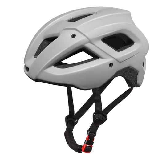 Hsility Mountainbike-Helm für Herren, Sicherheit, stilvoll, luftig, leicht, verstärkt, Lange Sonnenblende, Rennradhelm, Grey von Hsility