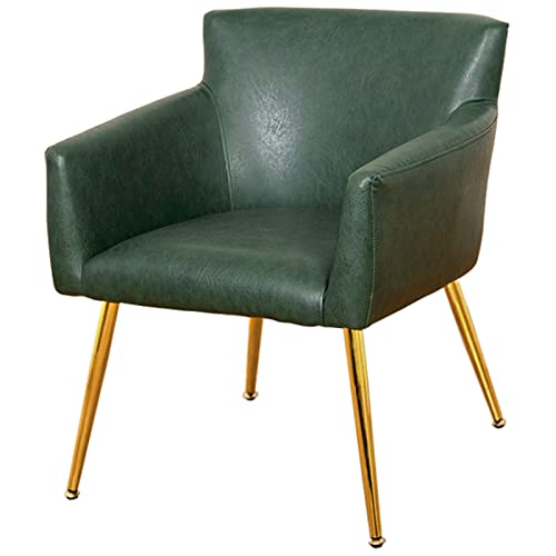 Household Dressing Stool Dining Stool Bedroom Study Room Desk Computer Chair Waterproof Leather Material Metal Stool Leg Size 60*46*75cm/23.6*18.1*29.5 Inches(Size:golden stool legs,Color:green) von HuAnGaF