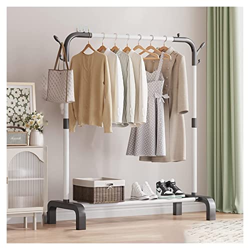 HuAnGaF Exquisite Clothes Rail Rack Clothes Rack Metal Clothing Rack with Bottom Shelf Coat Rack Top Rod Organizer Shirt Towel Rack and Lower Storage Shelf for Boxes Shoes Boots/White/130cm von HuAnGaF