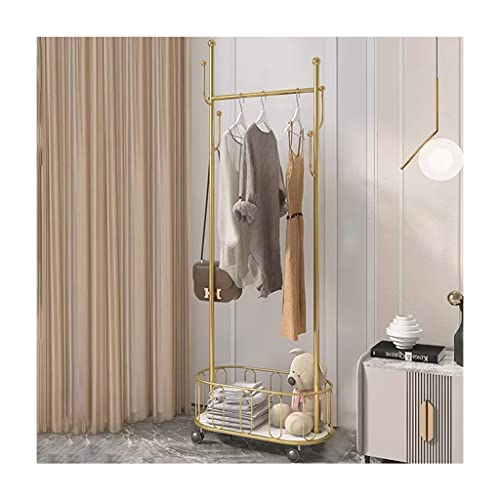 HuAnGaF Exquisite Clothes Rail Rack Hat Rack Stand Freestanding Coat Hanger Stand with Wheels and 6 Hooks Coat Rack with Storage Basket for Entryway Hallway Office Bedroom (Color :, Size : 100 * 31.5 von HuAnGaF