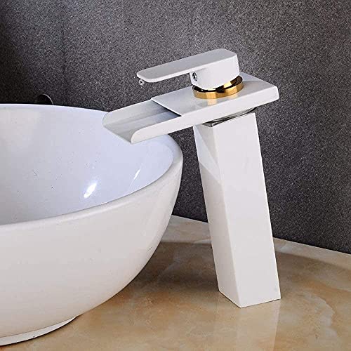 HuAnGaF Faucets,Sink Tap,Led Faucet Temperature Control Waterfall Taps High Section Water-Tap Drawing Basin Tap Cold Heat Mixed Water Taps/28Cm von HuAnGaF