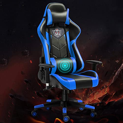 HuAnGaF Massage Gaming Chair - Video Gaming Chair Racing Recliner,Swivel High Back Footrest with Headrest Lumbar Support Swivel Racing Chair with Adjustable Armrest Comfortable Anniversary von HuAnGaF