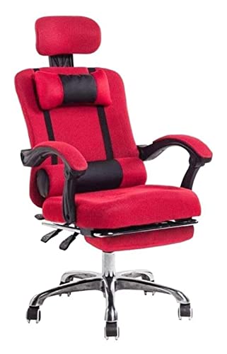 HuAnGaF Office Chair Electric Competition Chair Ergonomics Office Chair Game Chair Mesh Footrest Chair High Back Computer Desk and Chair Chair (Color : Red) Needed Comfortable Anniversary von HuAnGaF