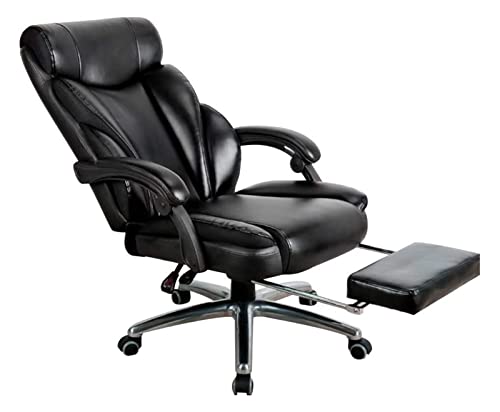 HuAnGaF Office Chair Office Boss Chair Ergonomic Computer Chair Office Chair Leather Reclining Executive Chair with Pedal Game Seat Chair (Color : Black) Needed Comfortable Anniversary von HuAnGaF