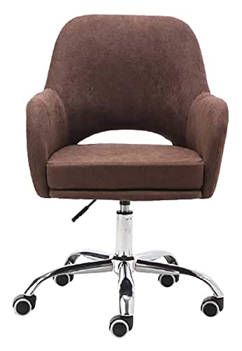 HuAnGaF Office Chair Office Chair Swivel Chair Linen Upholstered Seat Computer Chair Work Chair Office Chair Gaming Chair Chair (Color : Brown) Needed Comfortable Anniversary von HuAnGaF