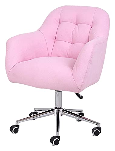 HuAnGaF Office Chair Swivel Chair Ergonomic Adjustable Office Chair Upholstered Seat Velvet Computer Chair Armless Desk and Chair Chair (Color : Pink) Needed Comfortable Anniversary von HuAnGaF