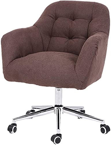 HuAnGaF Office Chair Swivel Chair Ergonomic Adjustable Office Chair Velvet Upholstered Seat Armless Desk Chair Work Chair Chair (Color : Brown) Needed Comfortable Anniversary von HuAnGaF