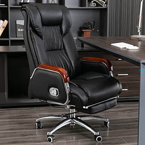 HuAnGaF Reclining Leather Office Chair - Tall Executive Office Chair,Modern Executive Chair and Computer Desk Chair with Adjustable High Back Ergonomic Lumbar Support Comfortable Anniversary von HuAnGaF