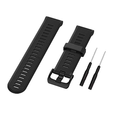 Huabao 22mm Silikon Armband für Garmin Forerunner 935/Forerunner 945/Approach S60/Garmin Fenix 5 (Schwarz) von Huabao