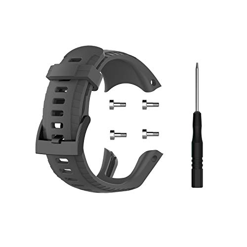 Huabao Armband Kompatibel mit Suunto 5,Verstellbares Silikon Sport Strap Ersatzband für Suunto 5 Smart Watch (Grau) von Huabao