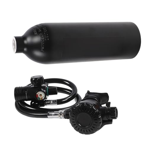 Huairdum Tauchflasche, Sauerstoffflasche, Auslaufsicher, Sicher, Einfach zu Montieren, Mini-Tauchflasche mit Taucherbrille für Unterwassererkundung (Black) von Huairdum