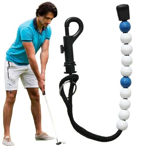 Huaxingda Golf Score Keeper Perlen,Golfperlen - Golf-Perlenkette | Tragbare Golf-Score-Count-Perlen mit Clips, einfache Tracking-Kette, Perlen, Golftaschen-Befestigung von Huaxingda