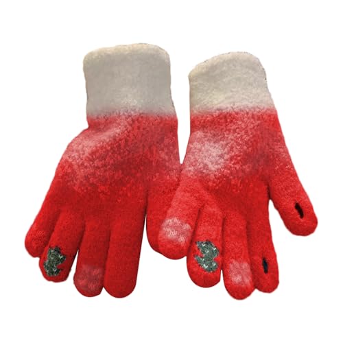 Huayeex Winter Handschuhe - Touchscreen Warme Handschuhe Mit Weihnachtsbaum-Design - Gemütliche Fäustlinge Für Camping Radfahren Fahren Bei Kälte Und Unterwegs von Huayeex