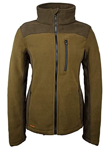 HUBERTUS Damen Fleece Jagdjacke Oliv Braun (S) von Hubertus