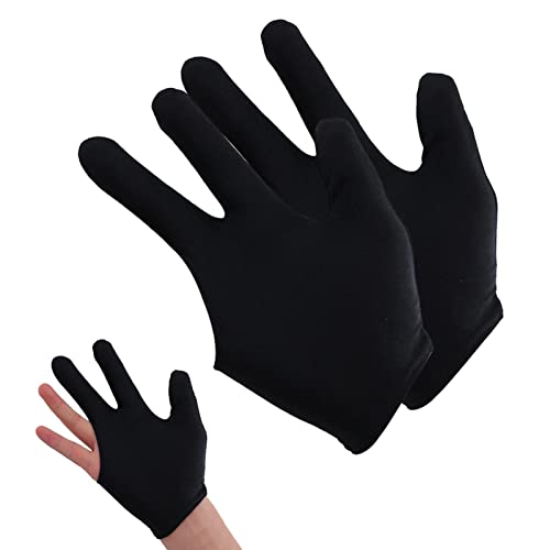 Hudhowks Billardtisch Handschuhe Billard handschuh 2 Stück 3 Finger Pool-Handschuhe Plus Gear Handschuhe Bestickter, atmungsaktiver, Rutschfester Pool Trainingshandschuh für Männer von Hudhowks