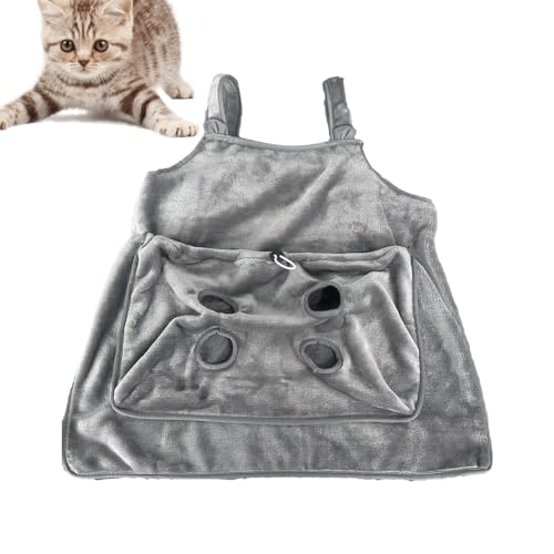 Hudhowks Katzentrage-Schürze, Katzentrage-Schürzentasche - Warme Brusttasche zum Schlafen mit Katzen,Verstellbare Katzentrageschürze aus Korallenvlies im Taschenformat, Kätzchentragetasche für von Hudhowks