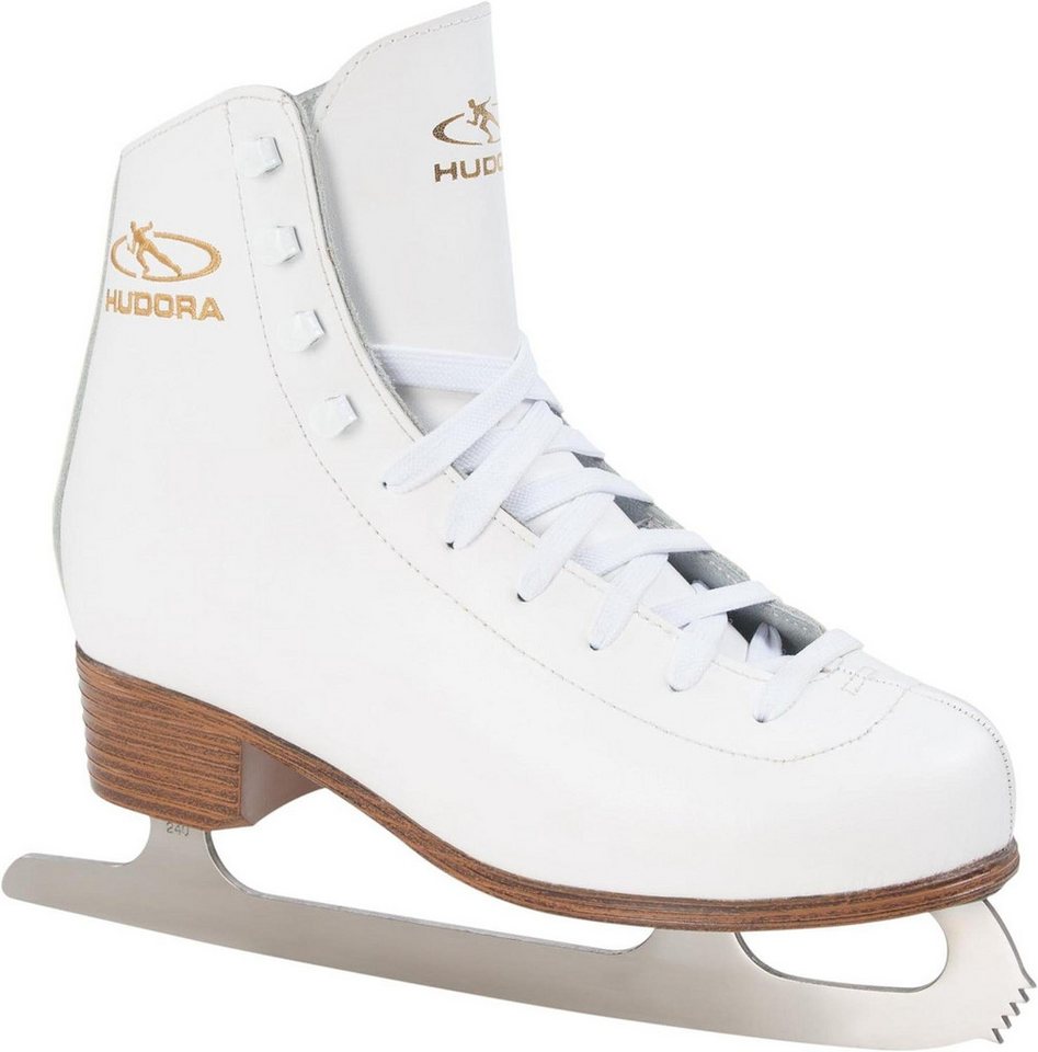 Hudora Schlittschuhe Damen Mädchen Eiskunstlaufen Eislaufen Schuhe Laura weiß Gr.37, wasserabweisend, abgesteppt, wattiert, gehärtete Kufe von Hudora