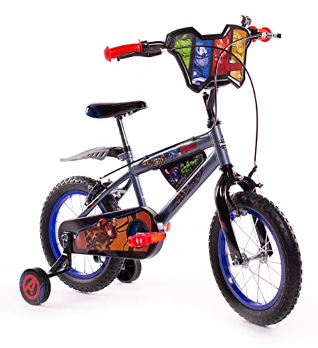 Huffy Jungen Kinderfahrrad, Avengers Fahrrad mit Stützrädern, 35,6 cm (14 Zoll), grau, 35, 6 cm von Huffy