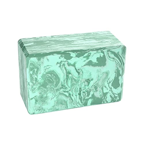 Hugger Mugger 10.2 cm Schaumstoff-Yoga-Block, marmoriert, Meeresgrün – stark und stabil, beliebteste Blockgröße, hilft bei der Ausrichtung und Unterstützung in vielen Posen von Hugger Mugger