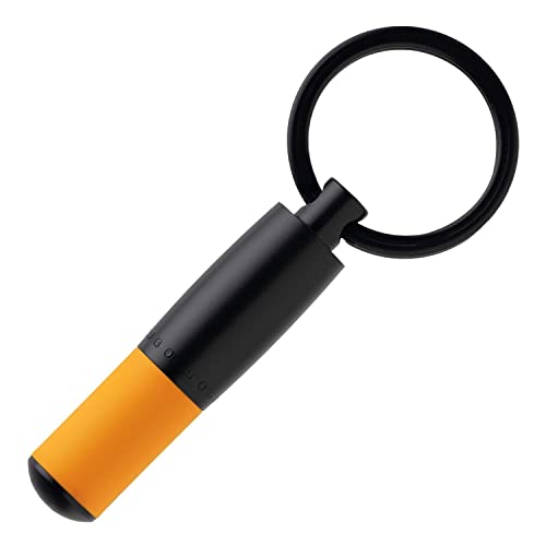 BOSS Hugo Gear Matrix Yellow Schlüsselanhänger Messing Schwarz-Gelb, Ringdurchmesser: 27mm, HAK007S von BOSS