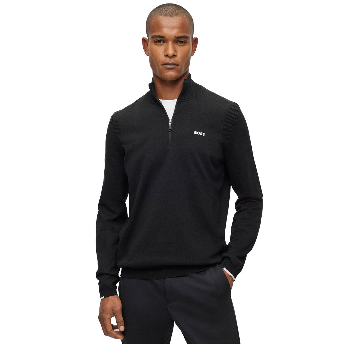 Hugo Boss Ever-X Half Zip Golf Midlayer, Mens, Black, Small | American Golf von Hugo Boss