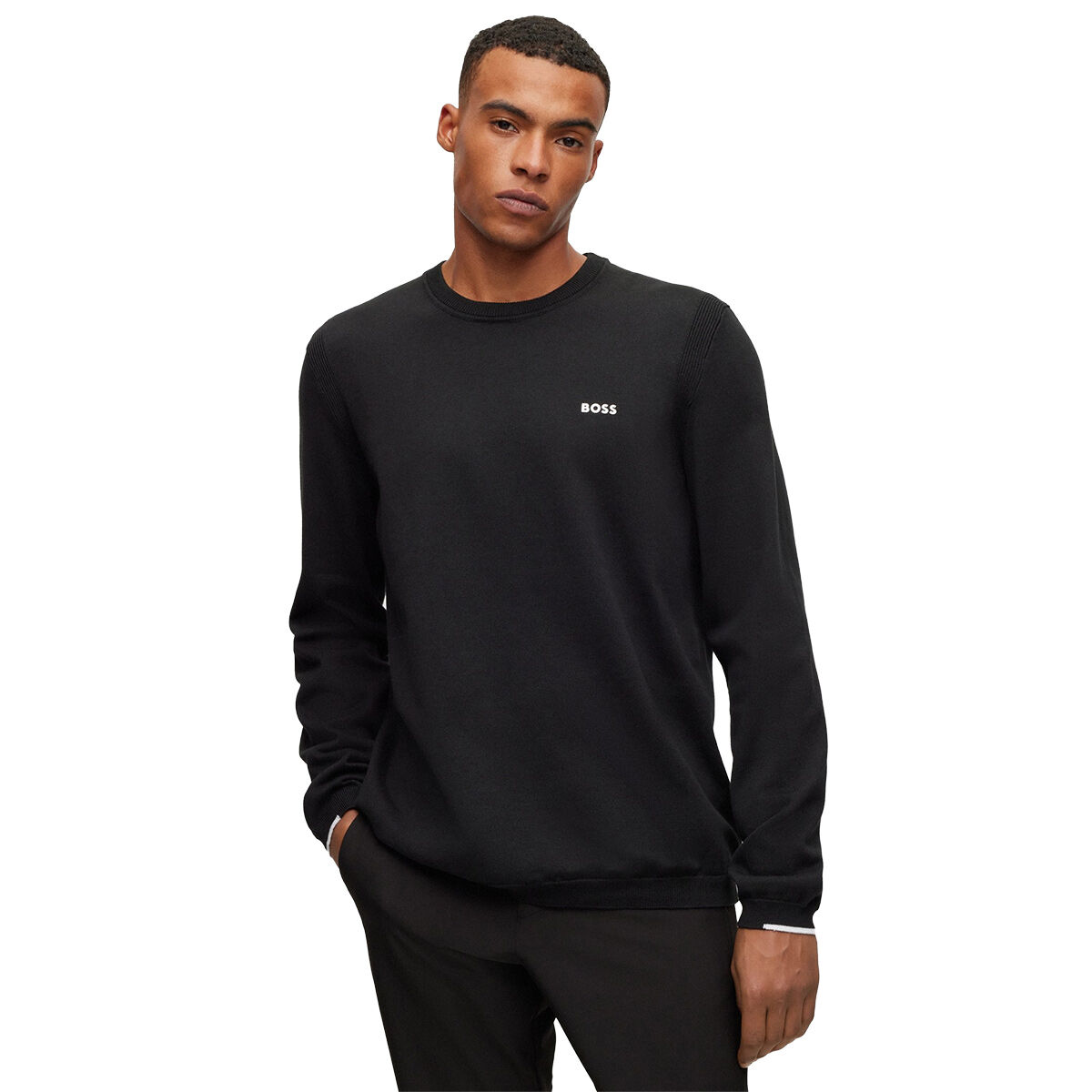 Hugo Boss Men's Ever-X Golf Sweater, Mens, Black, Small | American Golf von Hugo Boss