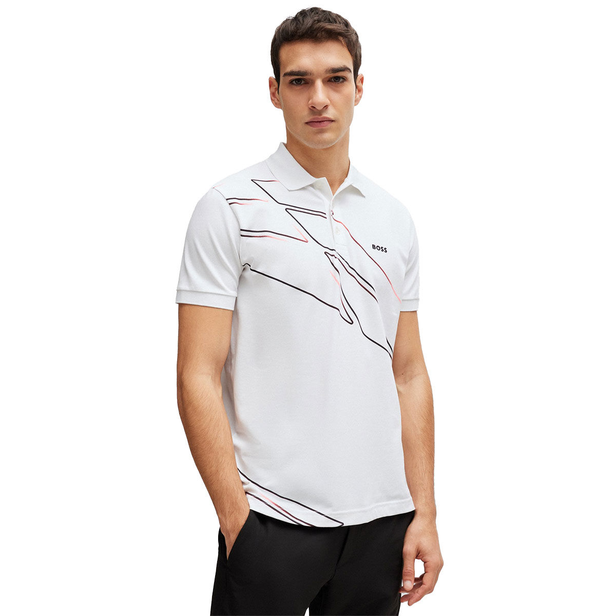 Hugo Boss Men's Paddy 3 Golf Polo Shirt, Mens, White, Small | American Golf von Hugo Boss