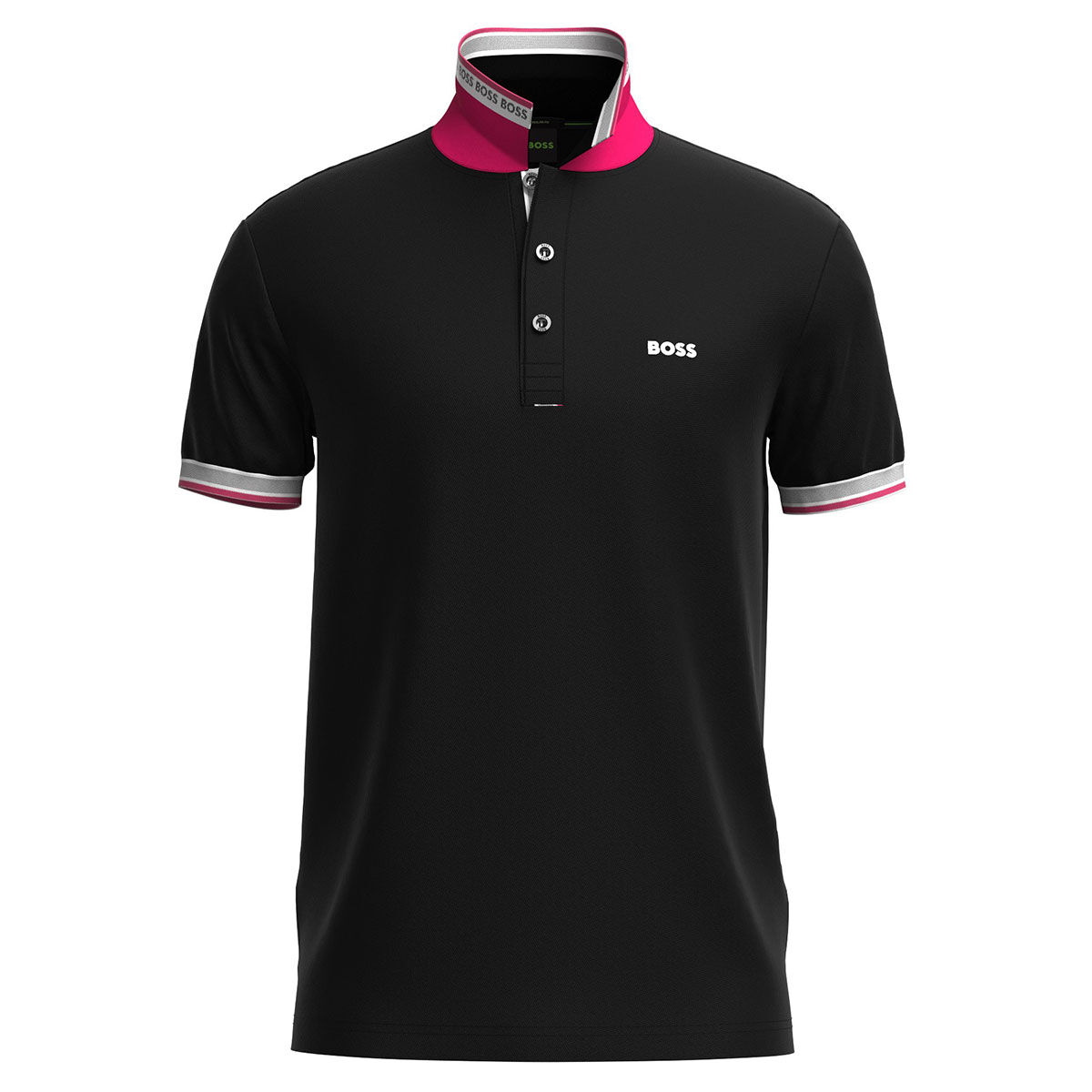 Hugo Boss Men's Paddy Golf Polo Shirt, Mens, Black/pink, Large | American Golf von Hugo Boss