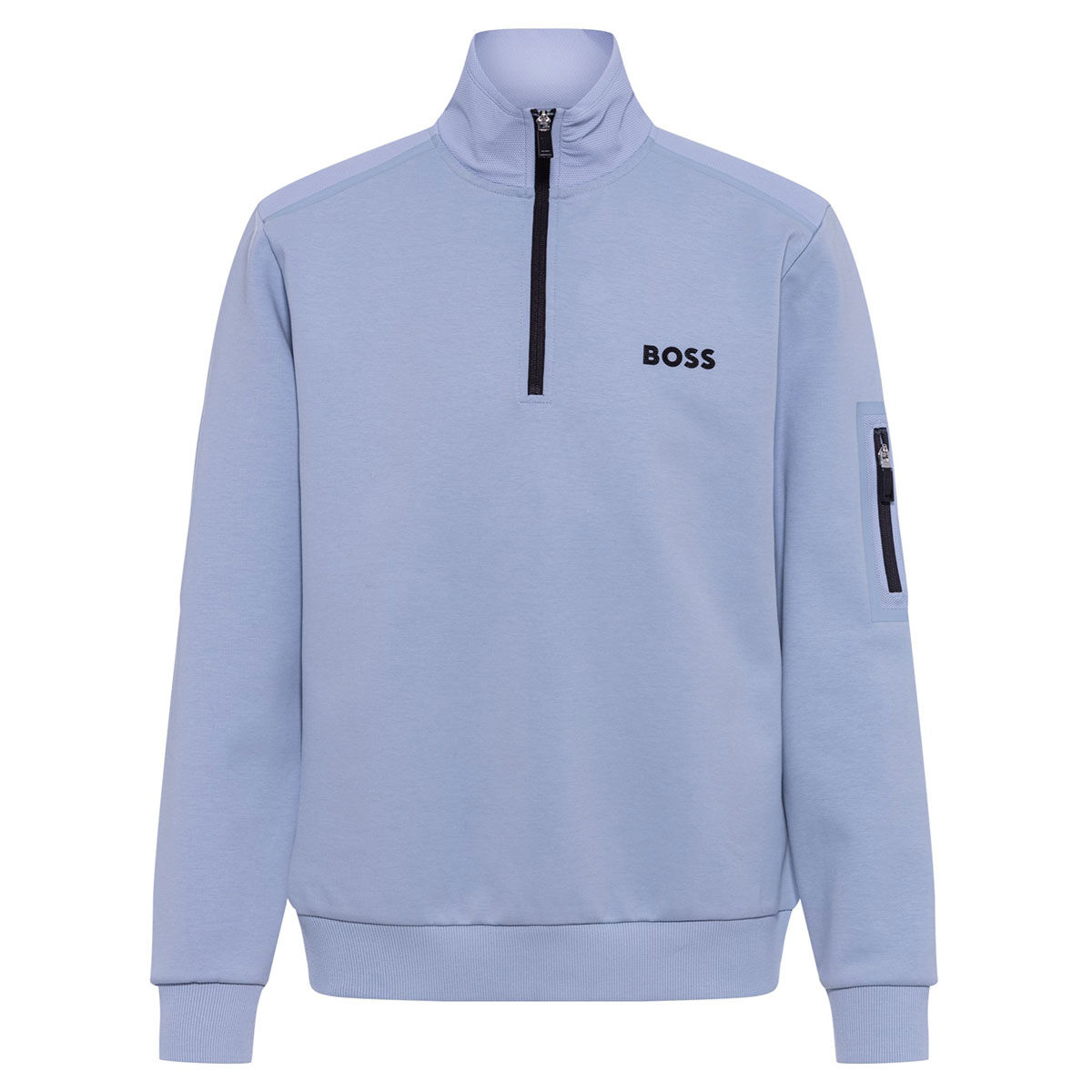 Hugo Boss Men's Sweat 1 Quarter Zip Golf Midlayer, Mens, Bright purple, Large | American Golf von Hugo Boss