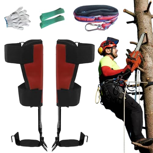 Hugsweet Baumkletterausrüstungsset, Baumkletterwerkzeug - Stangenkletterausrüstung, verstellbare Baumspitzen,Kletterausrüstung, rutschfestes Pedal, Starke Tragfähigkeit für Outdoor-Aktivitäten, von Hugsweet
