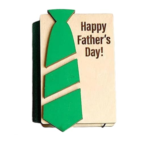 Hugsweet Gefaltete Holzkartenbox zum Vatertag, Grußkarten-Vatertagshalter - Holz-Vatertagskartenbox - Vatertagskartenbox aus Holz, gefaltetes Papierbuch mit Mehreren Karten zum Vatertag von Hugsweet