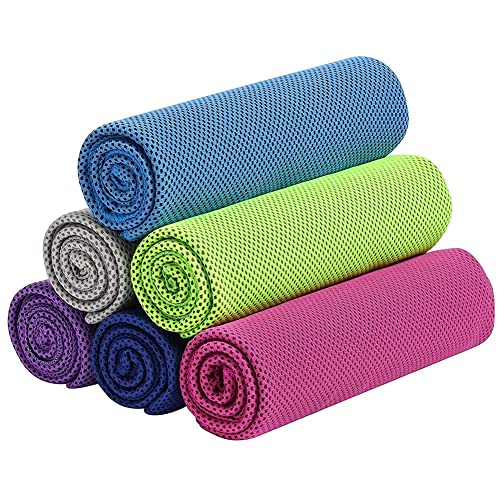 Huhebne 6 StüCk Mehrfarbiges Sport Schnell Trocknendes Handtuch Sport Schweiß-Absorbierendes Handtuch KüHlung Tuch für das Fitnessstudio, Yoga, Golf Usw von Huhebne