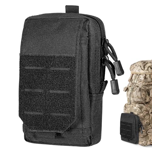 Huiguli Molle Tasche Klein, Tactical EDC Tasche Pouch mit Klettverschluss und Reißverschluss, Multifunktionale Handytasche für Camping Wandern Radfahren Klettern von Huiguli