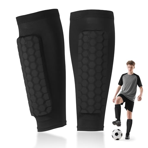Huiguli Schienbeinschoner Kinder Fussball, 1 Paar Sport Schienbeinschutz mit Anti-Rutsch-Streifen für Kinder, Stoßfest Schienbeinschoner für Fußball Jugendliche (M) von Huiguli