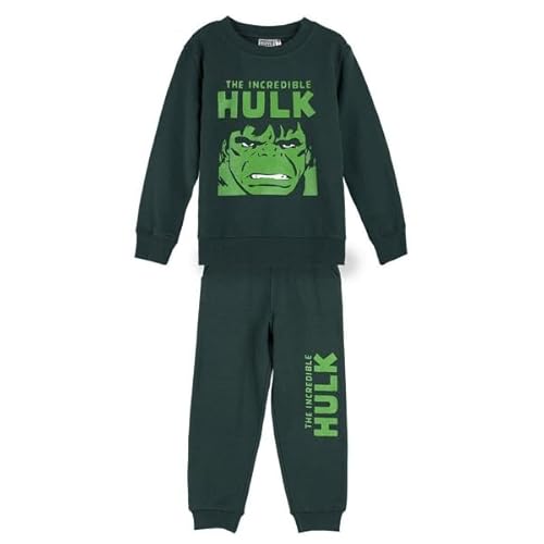 Hulk Trainingsanzug für Kinder - 2-teiliges Set - Größe 6 Jahre - Aus Baumwolle und Polyester - Grün - Jogginganzug Inklusive Sweatshirt - Original Produkt in Spanien Designed von Hulk