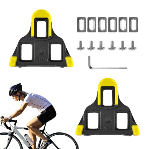 Humdcdy Fahrradpedal-Klampen, Fahrrad-Klampen - Fahrradschuhe Cleat,6-Grad-Float-System, Fahrrad-Stollen, REIT-Stollen, Rennrad-Stollen für Indoor- und Straßenradfahren von Humdcdy