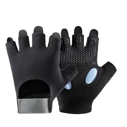 Humkopnl Handschuhe für Gewichtheben, atmungsaktive Halbfinger-Handschuhe, bequeme Stoßdämpfung, Workout-Zubehör für Radfahren von Humkopnl