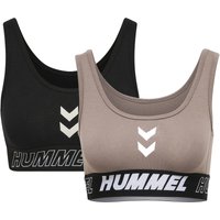 2er Pack hummel hmlTE MAJA Sport-BH black/driftwood XS von Hummel