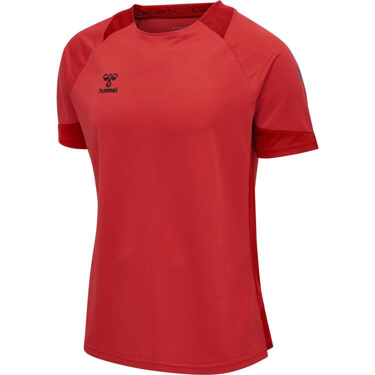 HUMMEL hmlLEAD S/S POLY JERSEY 207393 TRUE RED Gr. M von Hummel