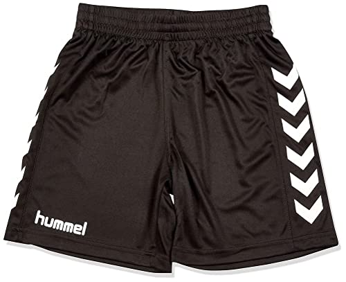 hummel Jungen Sporthose Kurz-Core Poly Shorts-Trainingshose Herren Hohe Bewegungsfreiheit-Laufshorts, Black Pr, 140-152 (L) von hummel