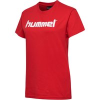 hummel GO Baumwoll Logo T-Shirt Damen kurzarm true red XS von Hummel
