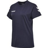 hummel GO Baumwoll T-Shirt Damen kurzarm marine XS von Hummel