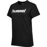 hummel GO Baumwoll Logo T-Shirt Damen kurzarm black XS von Hummel