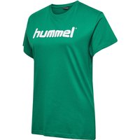 hummel GO Baumwoll Logo T-Shirt Damen kurzarm evergreen XS von Hummel