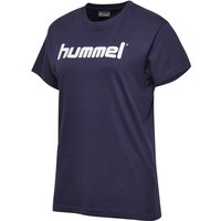 hummel GO Baumwoll Logo T-Shirt Damen kurzarm marine XS von Hummel