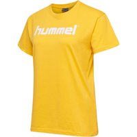 hummel GO Baumwoll Logo T-Shirt Damen kurzarm sports yellow S von Hummel