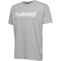 hummel GO Baumwoll Logo T-Shirt Herren grey melange S von Hummel