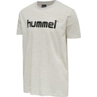hummel GO Baumwoll Logo T-Shirt Herren egret melange M von Hummel