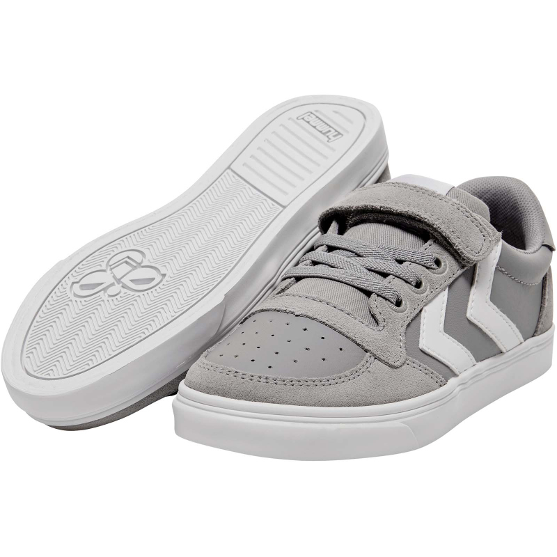 hummel Slimmer Stadil Leder Low-Top Sneaker Kinder alloy 38 von Hummel