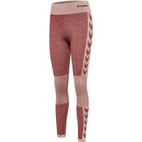 hummel hmlCLEA Seamless Mid-Waist Leggings Damen withered rose/rose tan melange L von Hummel